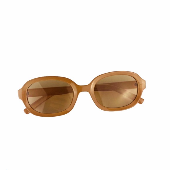 Accessories - COPY - Translucent tan oval frame sunglasses and …